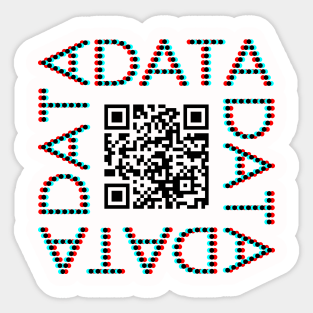 Punchcard data (QR, 3D) Sticker